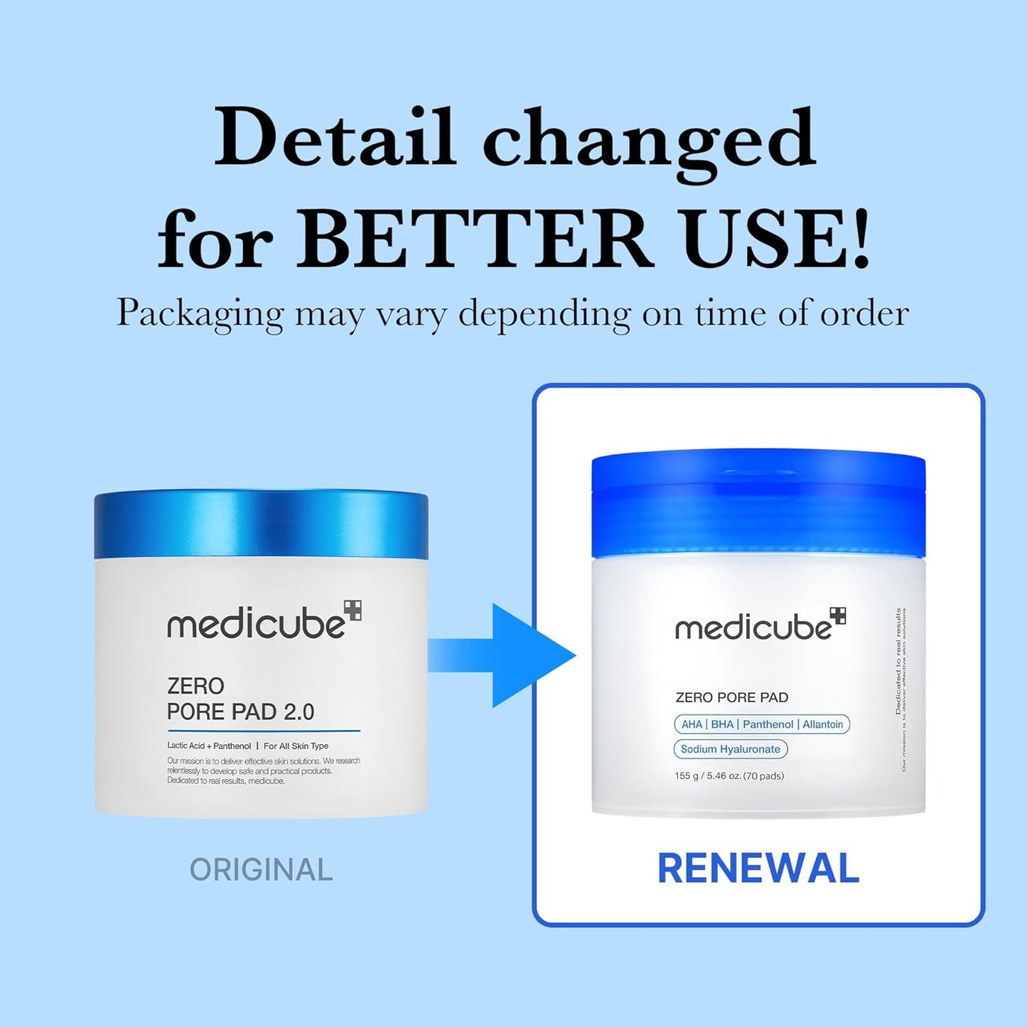 #K-BEAUTY Medicube Zero Pore Pads 2.0, Dual-Textured Facial Toner Pads for Exfoliation and Pore Care