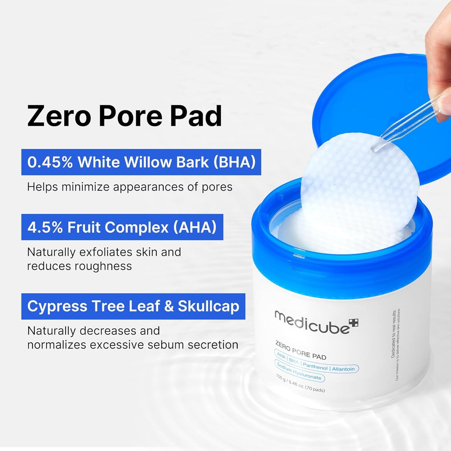 #K-BEAUTY Medicube Zero Pore Pads 2.0, Dual-Textured Facial Toner Pads for Exfoliation and Pore Care